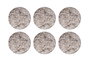 Hermia Bubble Set de 6 Platos de Postre en Porcelana 100% Beige y Negro 19.3 x 19.3 x 2 cm